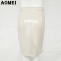 Knee Length Black Red Sexy Punk Style PU Leather Pencil Skirt Girl